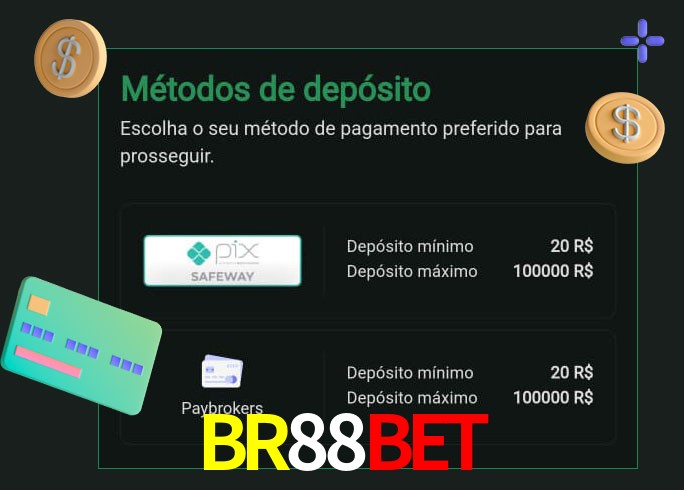 O cassino BR88BETbet oferece uma grande variedade de métodos de pagamento
